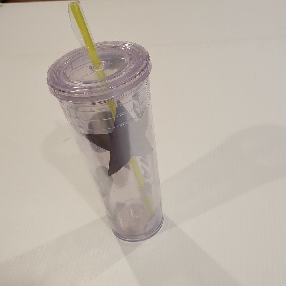 Starbucks 2012 Rare Clear Cold Cup Double Wall Acrylic 20oz Tumbler with Straw